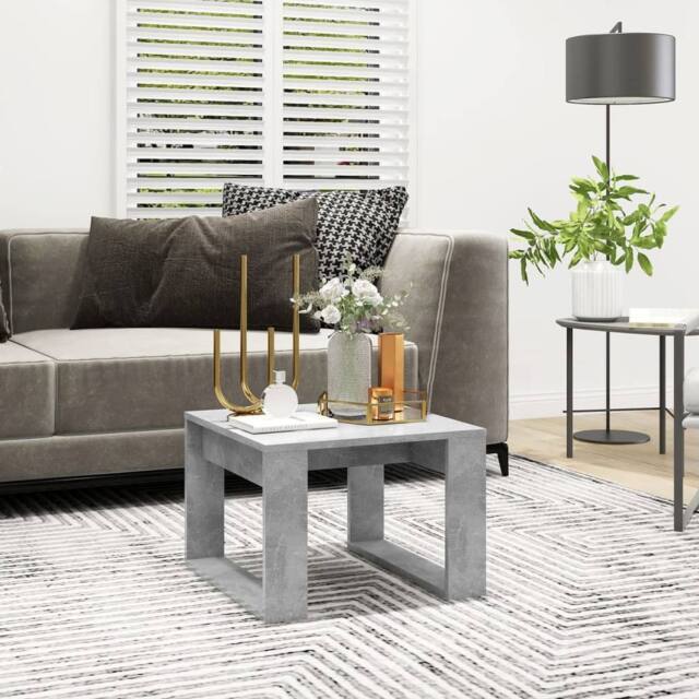 Berkfield Home Side Table Concrete Grey 50x50x35 cm Engineered Wood - Size: 50 x 50 x 35 cm - image 1
