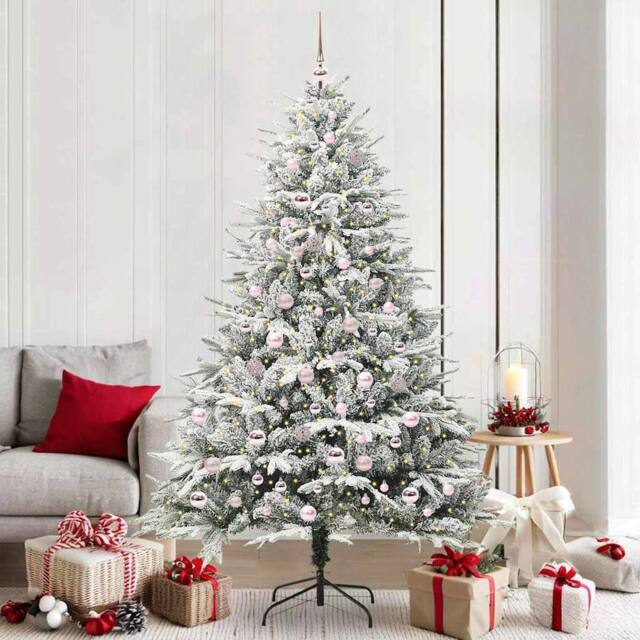 Berkfield Home Artificial Pre-lit Christmas Tree with Ball Set Green 210 cm - image 1