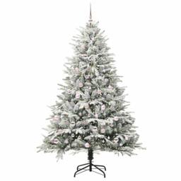 Berkfield Home Artificial Pre-lit Christmas Tree with Ball Set Green 210 cm - thumbnail 3