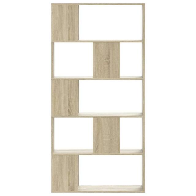 Berkfield Home Decorative Bookcase 5-Tier Sonoma Oak 80.5x23.5x162.5 cm Engineer in Light Beige - image 1