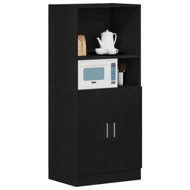 Berkfield Home Kitchen Cabinet Black 57x41.5x131.5 cm Engineered Wood - image 1
