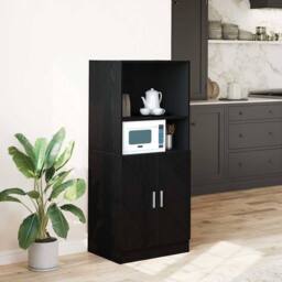 Berkfield Home Kitchen Cabinet Black 57x41.5x131.5 cm Engineered Wood - thumbnail 2
