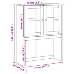 Berkfield Home Dresser Top VIGO 78x30x100 cm Solid Wood Pine in Brown - Size: 78 x 30 x 100 cm - thumbnail 9