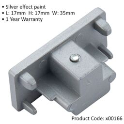 Loops Commercial Track Light Dead End Connector - Single Circuit - Silver Rail System in Metallics - thumbnail 2