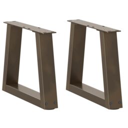 Berkfield Home Dining Table Legs V-Shape 2 pcs Natural Steel 30x(30-31.3) cm Steel in Brown - thumbnail 1