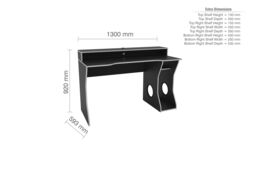 Birlea Enzo Gaming Computer Desk in Silver - thumbnail 6