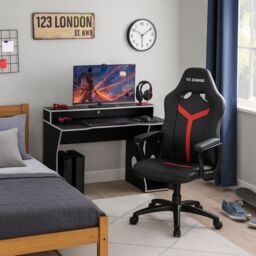 Birlea Enzo Gaming Computer Desk in Silver - thumbnail 1