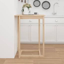 Berkfield Home Beautiful Bar Table 80x80x110 cm Solid Wood Pine in Light Tan - Size: 80 x 80 x 110 cm - thumbnail 4