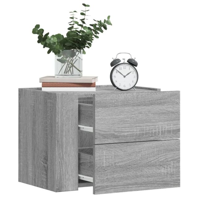 Berkfield Home Wall-mounted Bedside Cabinets 2 pcs Grey Sonoma 45x30x35 cm - Size: 45 x 30 x 35 cm - image 1