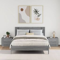 Berkfield Home Wall-mounted Bedside Cabinets 2 pcs Grey Sonoma 45x30x35 cm - Size: 45 x 30 x 35 cm - thumbnail 3