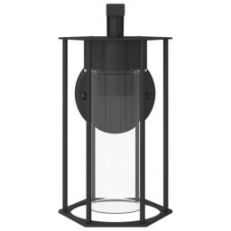 Berkfield Home Outdoor Wall Light Black Stainless Steel - thumbnail 4