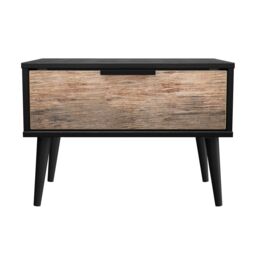 Ready Assembled 2 U Fuji 1 Drawer Side Table (Ready Assembled) in Walnut