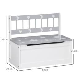 STILVORA Kids Storage Bench with Safety Lid in Grey - thumbnail 4
