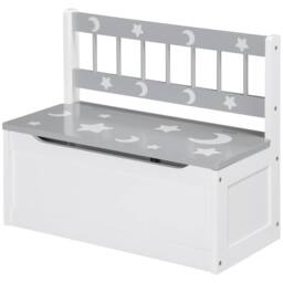 STILVORA Kids Storage Bench with Safety Lid in Grey - thumbnail 5