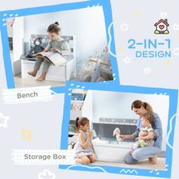 STILVORA Kids Storage Bench with Safety Lid in Grey - thumbnail 6
