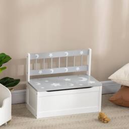 STILVORA Kids Storage Bench with Safety Lid in Grey - thumbnail 3
