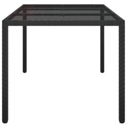 Berkfield Home Garden Dining Table Black 150x90x75 cm Poly Rattan - Size: 150 x 90 x 75 cm - thumbnail 4
