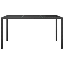 Berkfield Home Garden Dining Table Black 150x90x75 cm Poly Rattan - Size: 150 x 90 x 75 cm - thumbnail 3