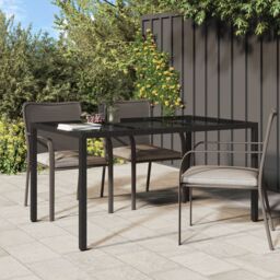 Berkfield Home Garden Dining Table Black 150x90x75 cm Poly Rattan - Size: 150 x 90 x 75 cm - thumbnail 1