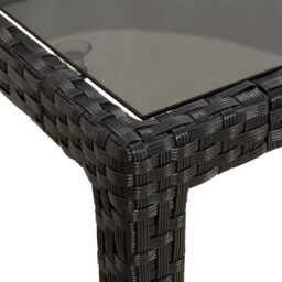 Berkfield Home Garden Dining Table Black 150x90x75 cm Poly Rattan - Size: 150 x 90 x 75 cm - thumbnail 5