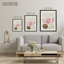 "Artery8 Damselfly Rose Chestnut Spider Calligraphy Framed Canvas Wall Art in White - Size: W12"" x H16""" - thumbnail 4