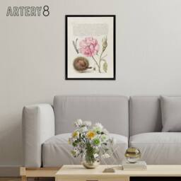 "Artery8 Damselfly Rose Chestnut Spider Calligraphy Framed Canvas Wall Art in White - Size: W12"" x H16""" - thumbnail 3