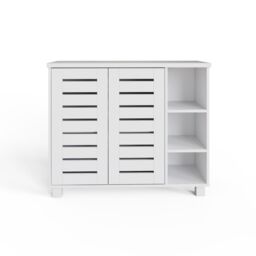 GFW Bodie 2 Door 3 Shelf Shoe Cabinet in White - thumbnail 4