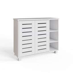 GFW Bodie 2 Door 3 Shelf Shoe Cabinet in White - thumbnail 2