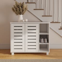 GFW Bodie 2 Door 3 Shelf Shoe Cabinet in White - thumbnail 1