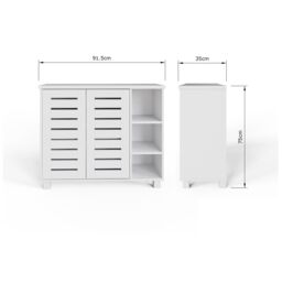 GFW Bodie 2 Door 3 Shelf Shoe Cabinet in White - thumbnail 6
