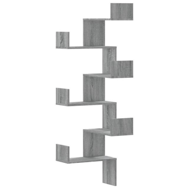 Berkfield Home Wall Corner Shelf Grey Sonoma 45x45x147 cm Engineered Wood - Size: 45 x 45 x 147 cm - image 1