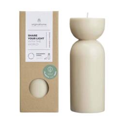Originalhome Unscented Cotton Candle, 88 Hour Burn Time, 20cm in Beige - thumbnail 2