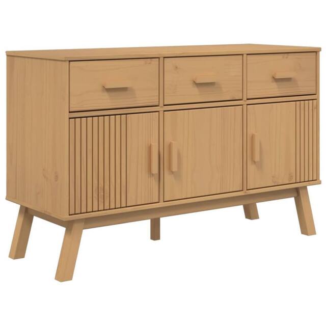 Berkfield Home Sideboard OLDEN Brown 114x43x73.5 cm Solid Wood Pine in Light Brown - image 1