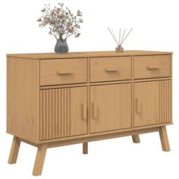 Berkfield Home Sideboard OLDEN Brown 114x43x73.5 cm Solid Wood Pine in Light Brown - thumbnail 5