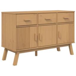 Berkfield Home Sideboard OLDEN Brown 114x43x73.5 cm Solid Wood Pine in Light Brown - thumbnail 1