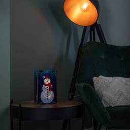 Samuel Alexander 21cm Light up Double Sided Stained Glass Snowman Decoration with LEDs - thumbnail 3