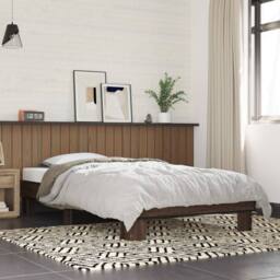 Berkfield Home Bed Frame without Mattress Brown Oak 75x190 cm Small Single - thumbnail 2