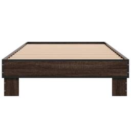 Berkfield Home Bed Frame without Mattress Brown Oak 75x190 cm Small Single - thumbnail 4