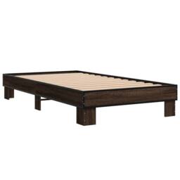 Berkfield Home Bed Frame without Mattress Brown Oak 75x190 cm Small Single - thumbnail 6