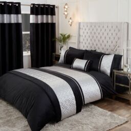 Rapport Home Capri Polycotton Duvet Cover Set With Pillowcase in Silver - Size: Single - thumbnail 1
