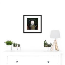 Artery8 Anonymous Portrait Old King Henry VIII England Painting 8X8 Inch Square Wooden Framed Wall Art Print Picture with Mount in Black - thumbnail 2