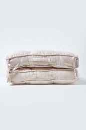 Homescapes Cream Faux Suede Travel Support Booster Cushion - Size: 50 cm x 50 cm - thumbnail 5