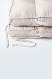 Homescapes Cream Faux Suede Travel Support Booster Cushion - Size: 50 cm x 50 cm - thumbnail 4