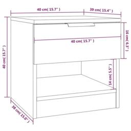 Berkfield Home Elegant Bedside Cabinets 2 pcs Smoked Oak Engineered Wood in Brown - thumbnail 7