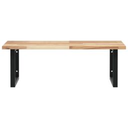 Berkfield Home Basin Shelf Wall Mounted Steel & Solid Wood Acacia in Brown - thumbnail 4