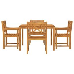 Berkfield Home 5 Piece Garden Dining Set Solid Wood Acacia in Brown - thumbnail 7