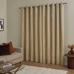 Furn The Ultimate Velvet 100% Blackout Eyelet Curtain Pair in Brown - Size: 117 cm width x 183 cm drop - thumbnail 3