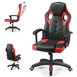 SPETLEK Racing Gaming Chair High Back Ergonomic Swivel Office Wheels in Red - thumbnail 3