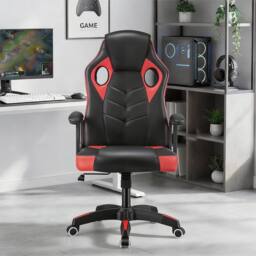 SPETLEK Racing Gaming Chair High Back Ergonomic Swivel Office Wheels in Red - thumbnail 1