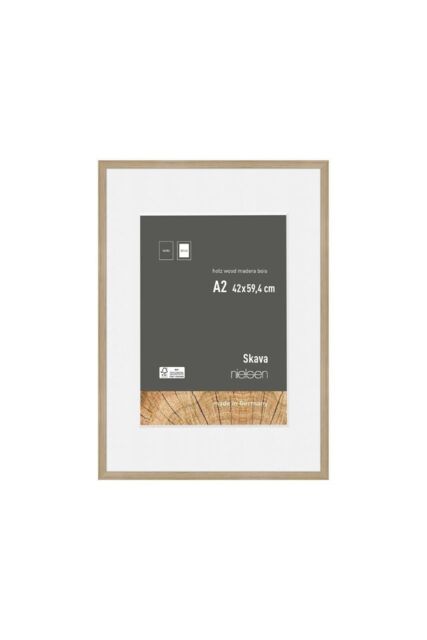 nielsen Skava A2 Wooden Picture Frame With A3 Mount & Glass Front in Light Oak - image 1